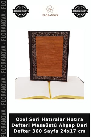 Özel Seri Hatıralar Hatıra Defteri Masaüstü Ahşap Deri Defter 360 Sayfa 24x17 cm