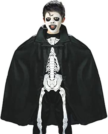 Siyah Renk Yakalı Halloween Pelerini 90 cm