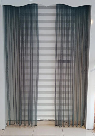 TÜL FON PERDE BATAKLIK YEŞİLİ 1/3 SIK PİLELİ DİKİM