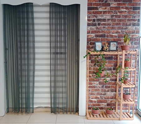 TÜL FON PERDE BATAKLIK YEŞİLİ 1/3 SIK PİLELİ DİKİM