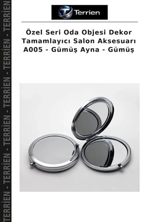Özel Seri Oda Objesi Dekor Tamamlayıcı Salon Aksesuarı A005 - Gümüş Ayna - Gümüş