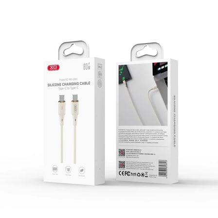 Senkronizasyon Elektronik Aksesuar NB-Q261 Type-C to Type-C 1m Silikon Hızlı Şarj ve Data Kablosu