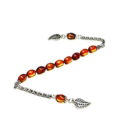 Beyzi Model 7,5-10,5mm Sıkma Ateş Kehribar Zaza Tesbih