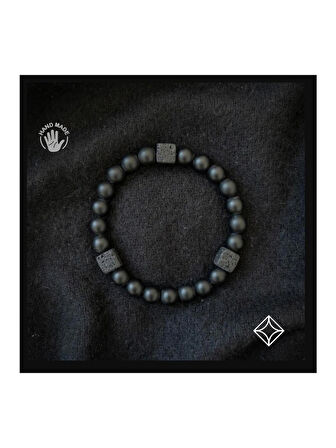 Alnis Atelier Küp Lav Taşı Ve Mat Oniks Doğal Taş Bileklik