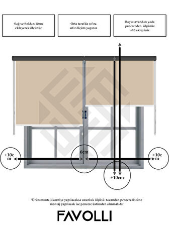 FAVOLLİ Krem Karartma Blackout Stor Perde Metal İthal Kasa Işık geçirmez