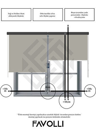 FAVOLLİ Açık Gri Karartma Blackout Stor Perde Metal İthal Kasa Işık geçirmez
