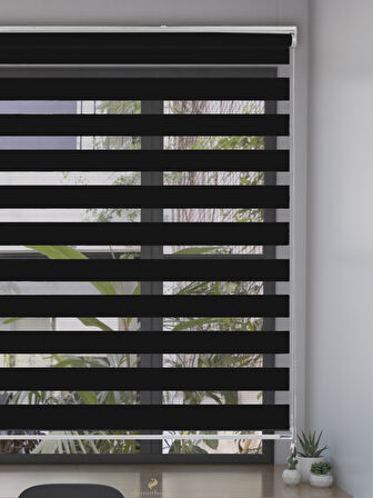 Demor Home Siyah Bambu Zebra Yüksek Kalite Metal Kasa 
