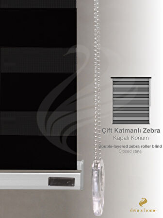Demor Home Siyah Bambu Zebra Yüksek Kalite Metal Kasa 