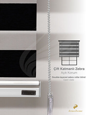 Demor Home Siyah Bambu Zebra Yüksek Kalite Metal Kasa 