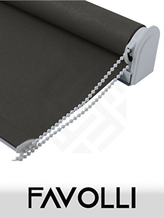 FAVOLLİ Koyu Gri Karartma Blackout Stor Perde Metal İthal Kasa Işık geçirmez