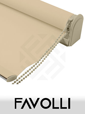 FAVOLLİ Bej Karartma Blackout Stor Perde Metal İthal Kasa Işık geçirmez