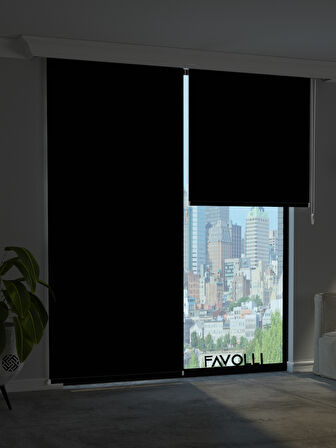 FAVOLLİ Siyah Karartma Blackout Stor Perde Metal İthal Kasa Işık geçirmez