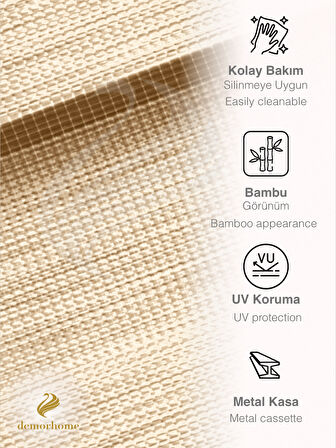 Demor Home Bal Rengi Bambu Zebra Yüksek Kalite Metal Kasa 