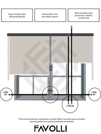 FAVOLLİ Beyaz Karartma Blackout Stor Perde Metal İthal Kasa Işık geçirmez