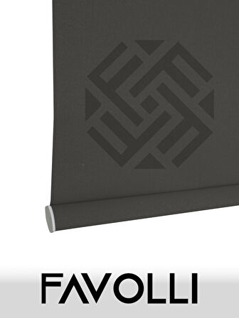 FAVOLLİ Koyu Gri Karartma Blackout Stor Perde Metal İthal Kasa Işık geçirmez