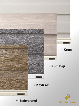 Demor Home Sütlü Kahve Bambu Zebra Yüksek Kalite Metal Kasa 
