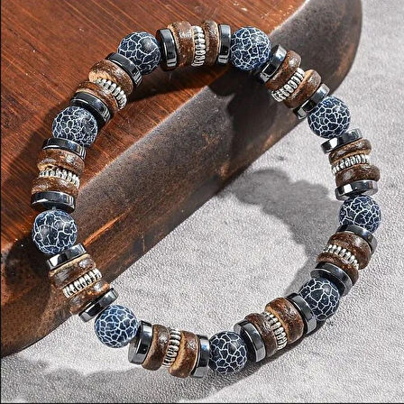Alnis Atelier Akik ve Hematit Doğal Taş Bileklik