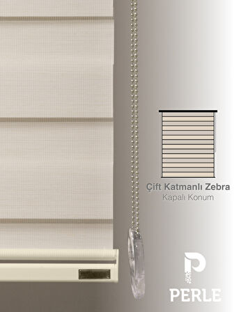 Perle Krem Renk Bambu Stor Zebra Perde Yüksek Kalite Alüminyum Kasa
