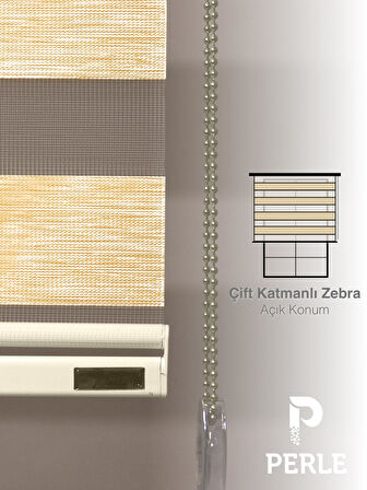 Perle Fil Dişi Renk Bambu Stor Zebra Perde Yüksek Kalite Alüminyum Kasa