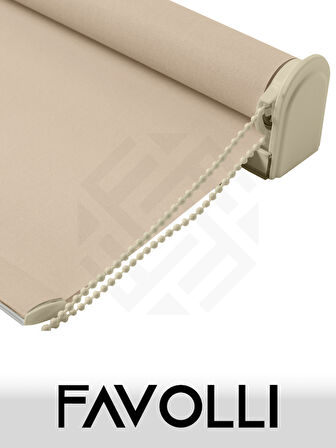FAVOLLİ Krem Karartma Blackout Stor Perde Metal İthal Kasa Işık geçirmez