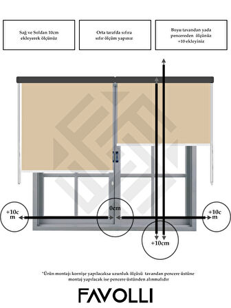 FAVOLLİ Bej Karartma Blackout Stor Perde Metal İthal Kasa Işık geçirmez