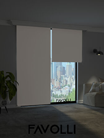 FAVOLLİ Beyaz Karartma Blackout Stor Perde Metal İthal Kasa Işık geçirmez