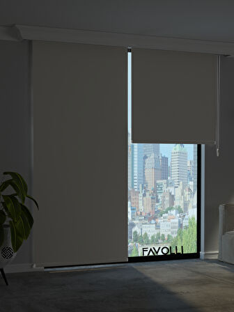FAVOLLİ Açık Gri Karartma Blackout Stor Perde Metal İthal Kasa Işık geçirmez