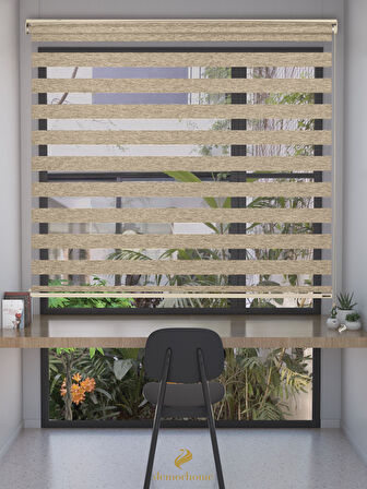 Demor Home Sütlü Kahve Bambu Zebra Yüksek Kalite Metal Kasa 