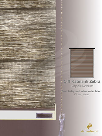Demor Home Sütlü Kahve Bambu Zebra Yüksek Kalite Metal Kasa 