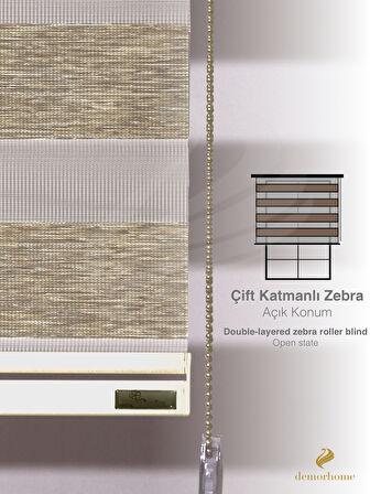 Demor Home Sütlü Kahve Bambu Zebra Yüksek Kalite Metal Kasa 