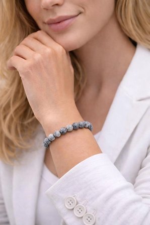 Alnis Atelier Jasper Doğal Taş Bileklik | Gerçek Doğal Taş Unisex Kadın Erkek El Yapımı Minimal Günlük Bileklik