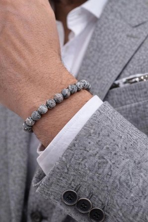 Alnis Atelier Jasper Doğal Taş Bileklik | Gerçek Doğal Taş Unisex Kadın Erkek El Yapımı Minimal Günlük Bileklik
