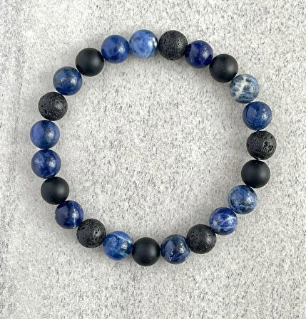 Alnis Atelier Sodalit, Lav Taşı ve Mat Oniks Doğal Taş Bileklik