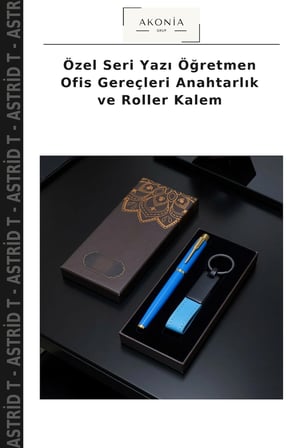 Özel Seri Yazı Öğretmen Ofis Gereçleri Anahtarlık ve Roller Kalem