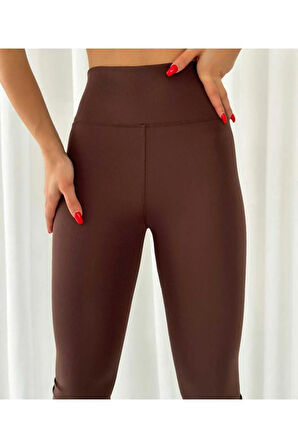 Yüksek Bel Dalgıç Kumaş Toparlayıcı Özellik. Iç Göstermez Kadın Tayt