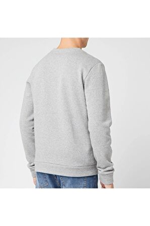 Erkek Gri Logo Print Sweatshirt