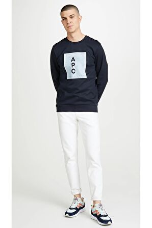 Unisex Lacivert Logo Pullover Sweatshirt