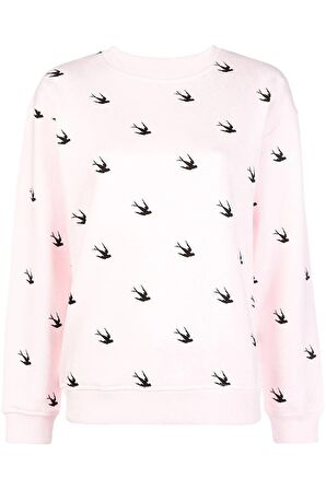 Mcqueen Swallow Baskı Sweatshirt