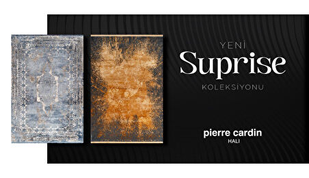 Pierre Cardin Suprise ZC01E Gold Gri Viskon Akrilik Yumuşak Dokulu Klasik Eskitme Halı