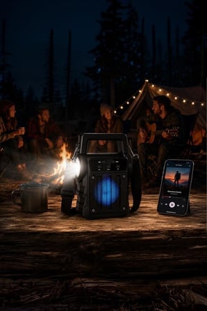 Dinleti Eğlence Oda Bluetooth Hoparlör Rgb Işıklı Fenerli Kablosuz Speaker KTS-2295 Siyah