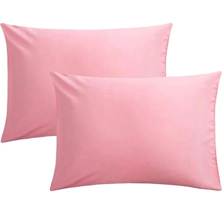 50x70cm (2ADET) %100 Cotton Pembe Yastık Kılıfı