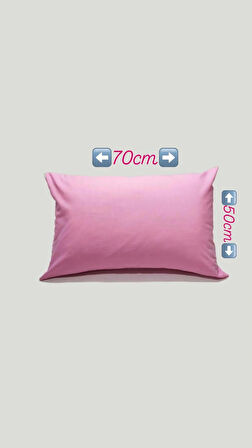 50x70cm (2ADET) %100 Cotton Pembe Yastık Kılıfı