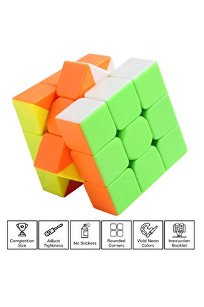 3x3 Profesyonel Neon Renkli Speed Cube Zeka Sabır Küpü