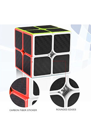 QY 2X2 KARBON FIBER PROFESYONEL SPEED CUBE  -RUBIK 2X2 ZEKA SABIR KÜPÜ
