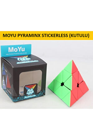 MOYU PYRAMINX STICKERSIZ PROFESYONEL SPEED CUBE  -RUBIK PYRAMINX ZEKA SABIR KÜPÜ