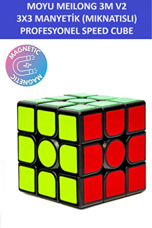 MOYU 3M V2 3x3 MIKNATISLI BLACK SERİ Manyetik Zeka Küpü - Profesyonel Speed Cube - Sabır Küpü -