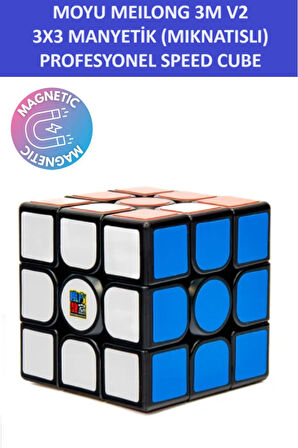 MOYU 3M V2 3x3 MIKNATISLI BLACK SERİ Manyetik Zeka Küpü - Profesyonel Speed Cube - Sabır Küpü -