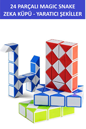 24 PARÇALI YARATICI MAGIC SNAKE CUBE  -SİHİRLİ YILAN ZEKA SABIR KÜPÜ - RENK: SARI