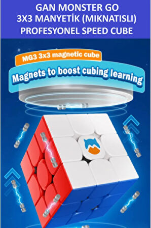 GAN MG356 3x3X3 MIKNATISLI Manyetik Zeka Küpü - Profesyonel Speed Cube - Sabır Küpü -