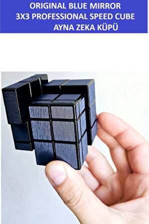 QY MIRROR 3X3 BLUE AYNA KÜP -Zeka Küpü - Profesyonel Speed Cube BLUE Mirror - Sabır Küpü -